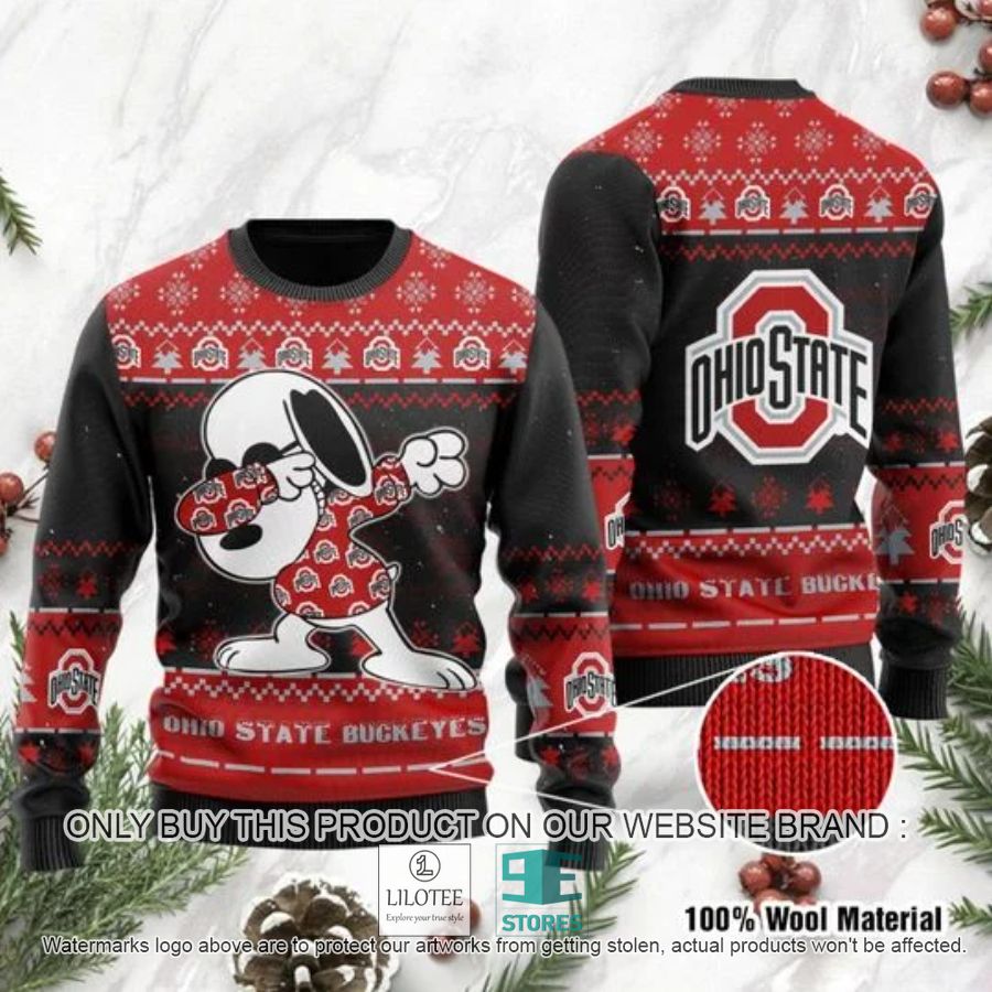 Ohio State Buckeyes Snoopy Dabbing Ugly Chrisrtmas Sweater - LIMITED EDITION 2