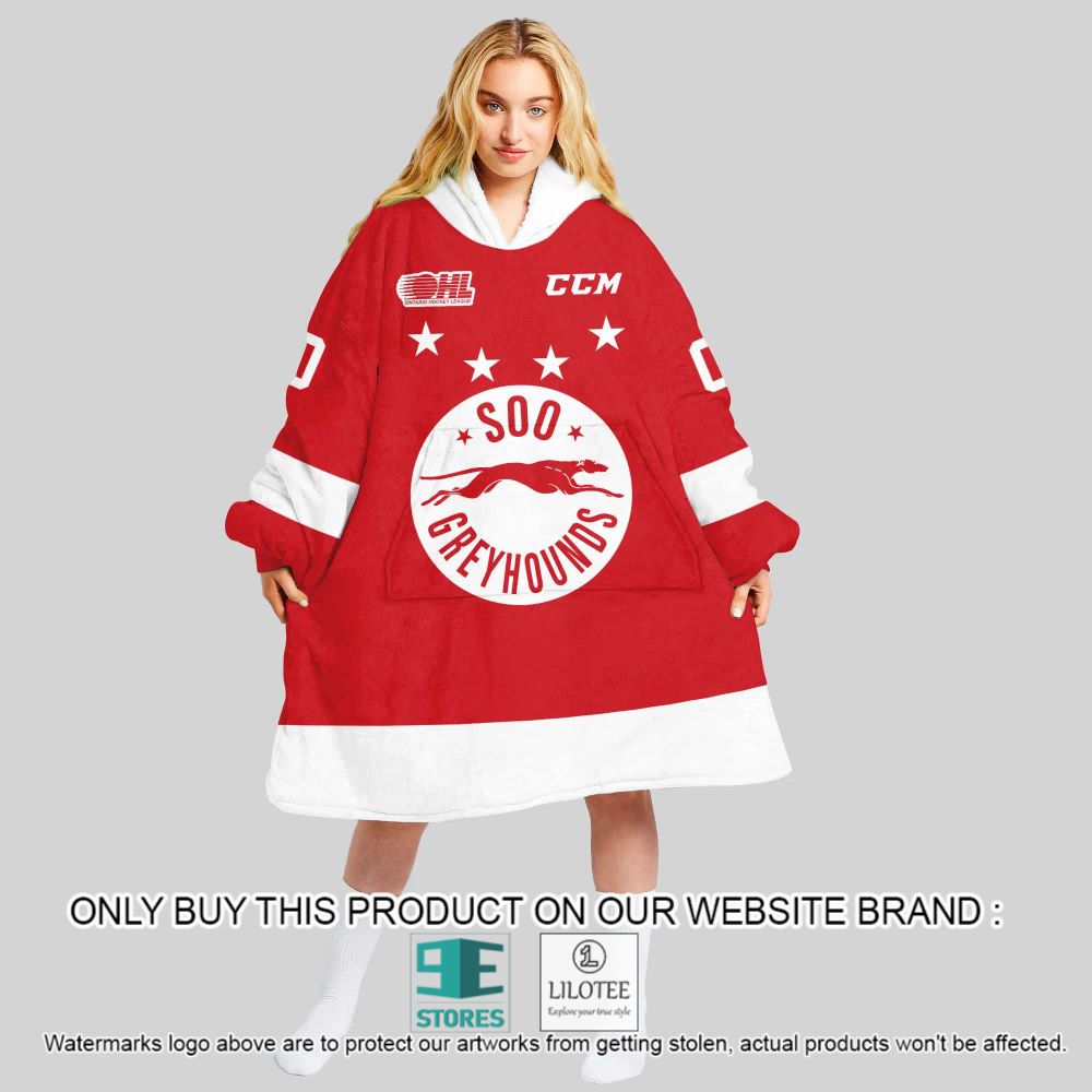 OHL Soo Greyhounds Personalized Oodie Blanket Hoodie - LIMITED EDITION 8