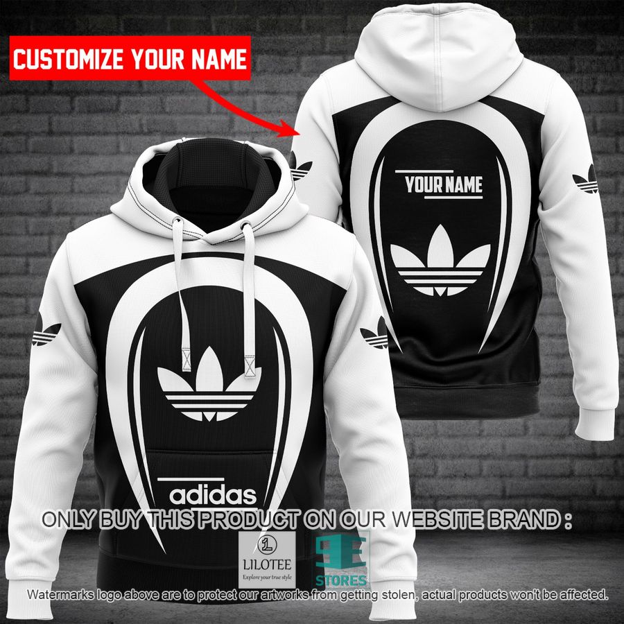 Personalized Adidas logo white black 3D Hoodie - LIMITED EDITION 8