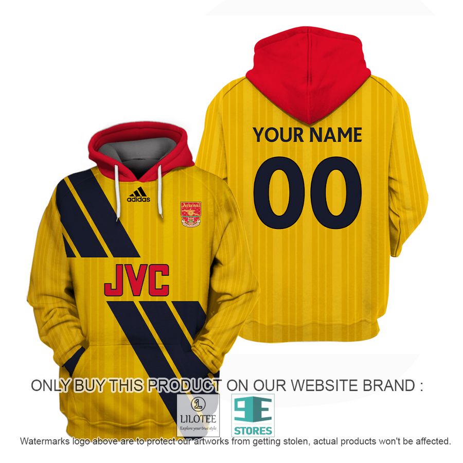 Personalized Arsenal FC JVC Adidas Yellow 3D Shirt, Hoodie - LIMITED EDITION 17