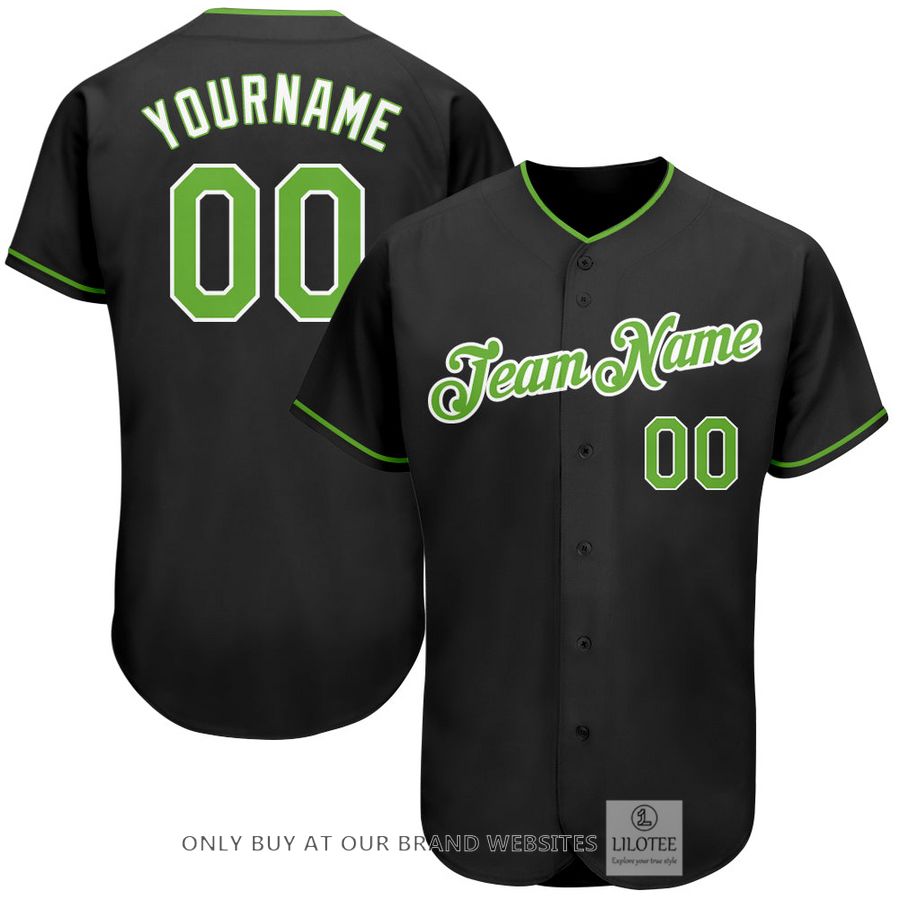 Personalized Black Neon Green White Baseball Jersey - LIMITED EDITION 7