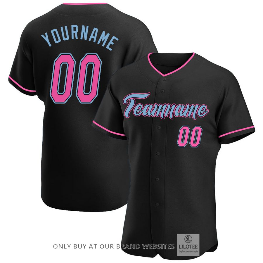 Personalized Black Pink Light Blue Baseball Jersey - LIMITED EDITION 7