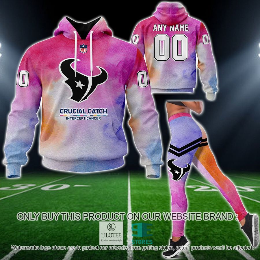 Personalized Crucial Catch Intercept Cancer Houston Texans Hoodie, Long Pants - LIMITED EDITION 12