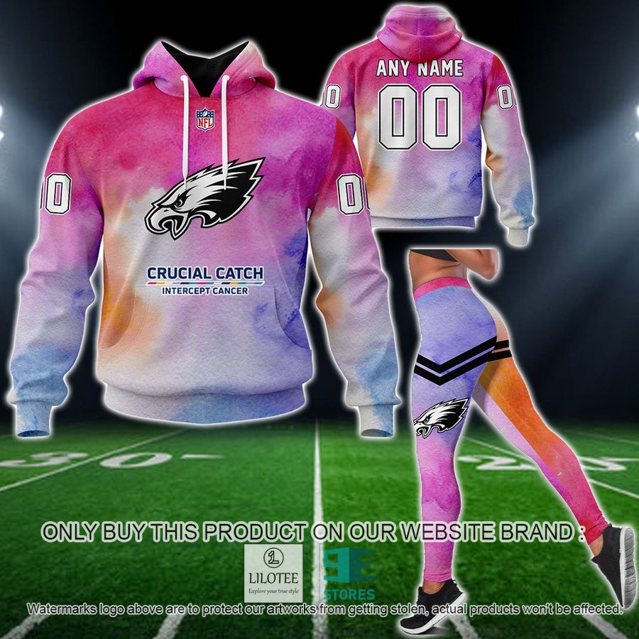 Personalized Crucial Catch Intercept Cancer Philadelphia Eagles Hoodie, Long Pants - LIMITED EDITION 12