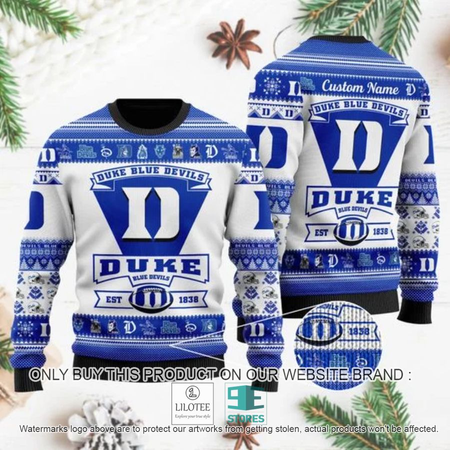 Personalized Duke Blue Devils Football Ugly Chrisrtmas Sweater - LIMITED EDITION 9