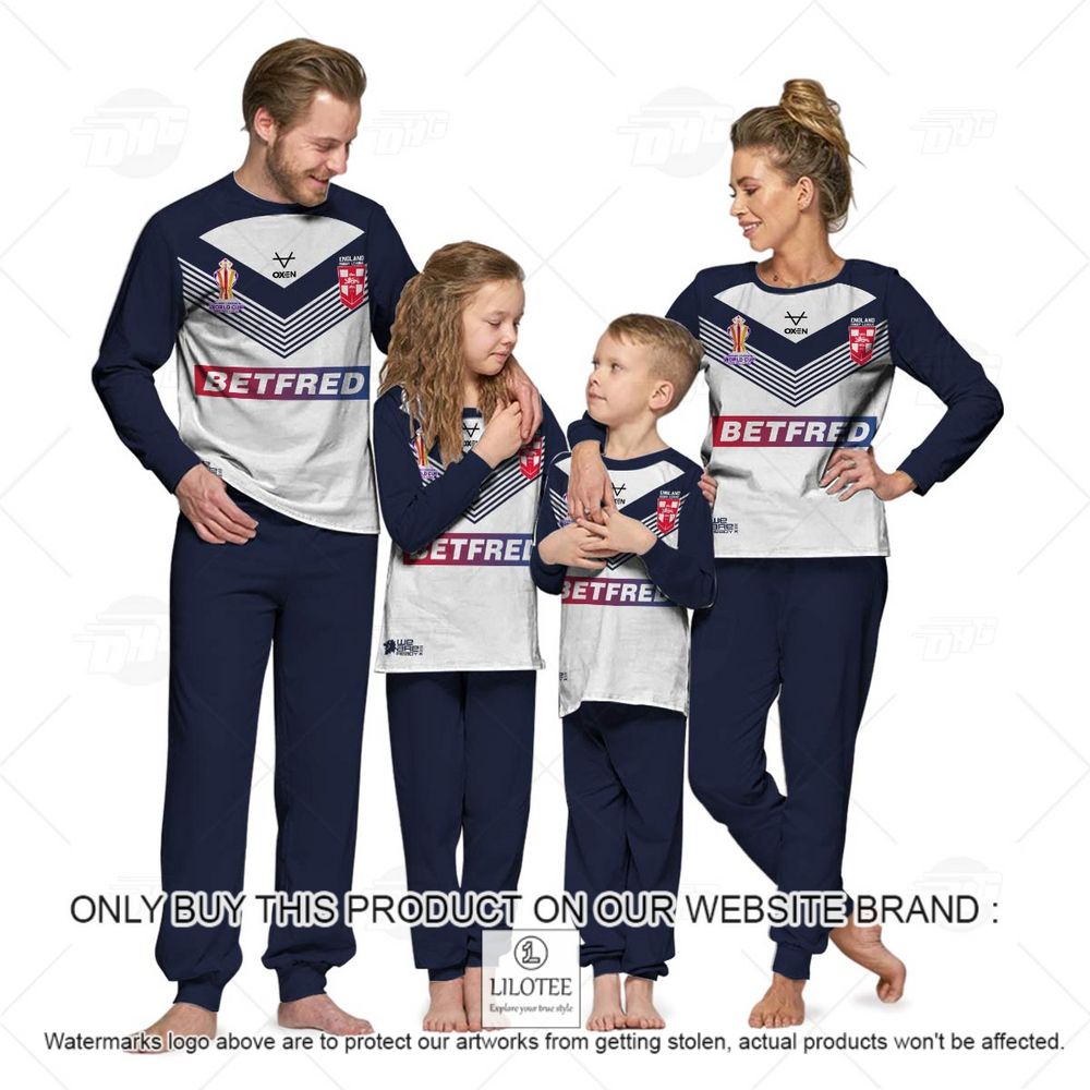 Personalized England Three Lions Rugby League World Cup Jersey 2022 Longsleeve Pajamas Set - LIMITED EDITION 8