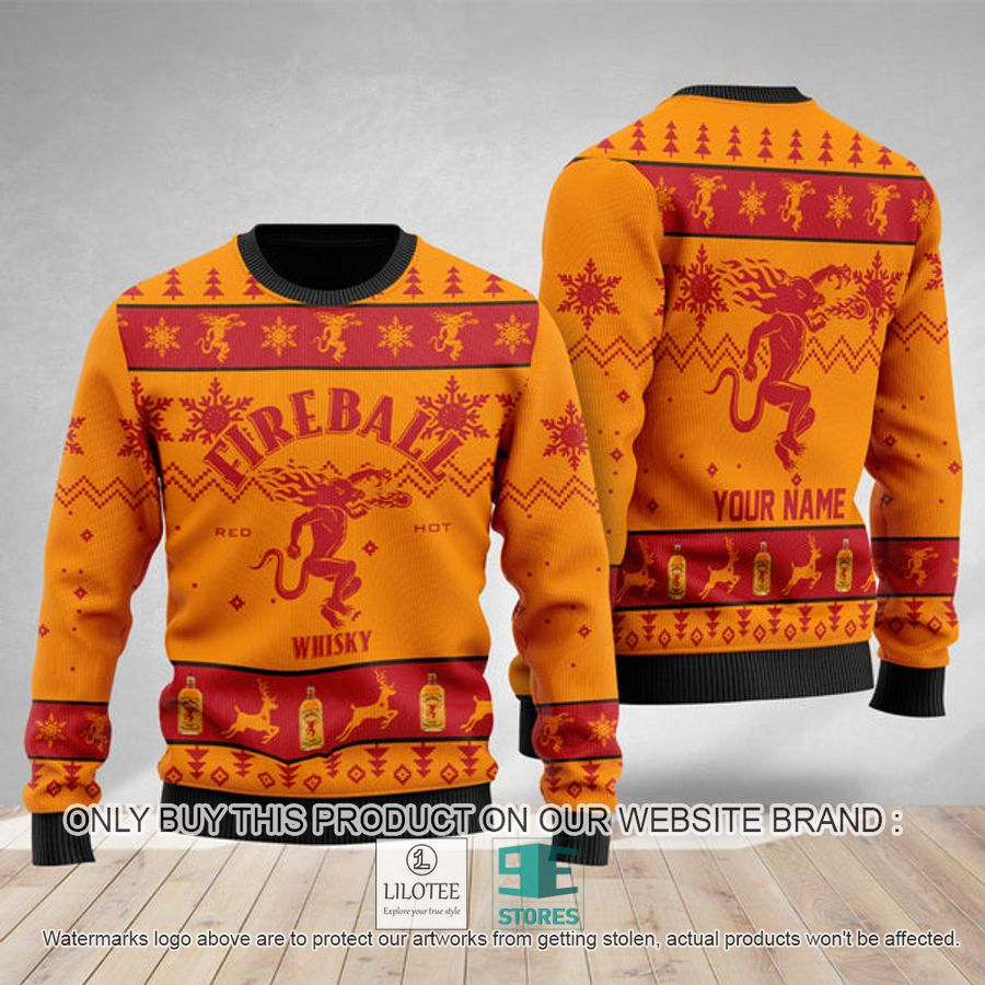 Personalized Fireball Whisky Ugly Christmas Sweater - LIMITED EDITION 9