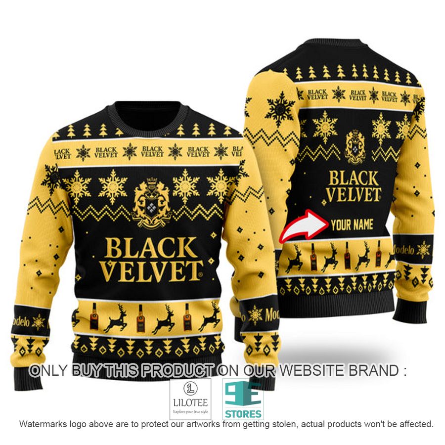Personalized Funny Black Velvet Whisky Ugly Christmas Sweater - LIMITED EDITION 8