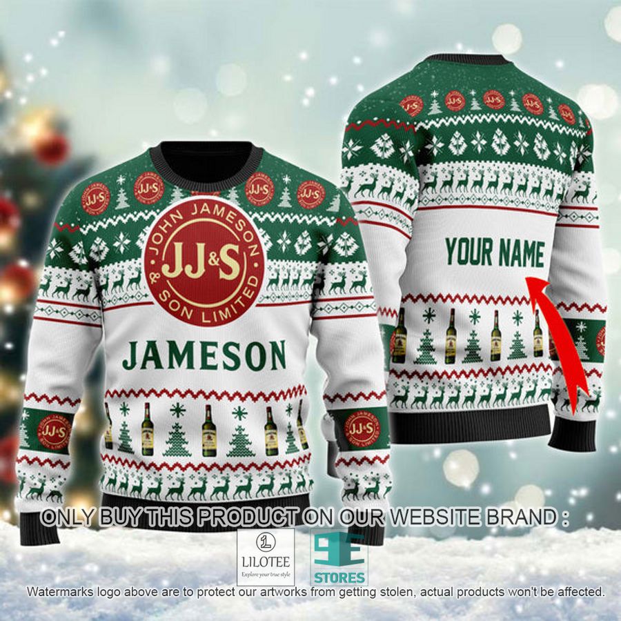 Personalized Funny Jameson Irish Whiskey Ugly Christmas Sweater - LIMITED EDITION 8