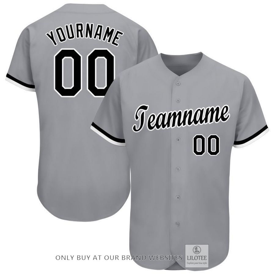 Personalized Gray Black White Baseball Jersey - LIMITED EDITION 6