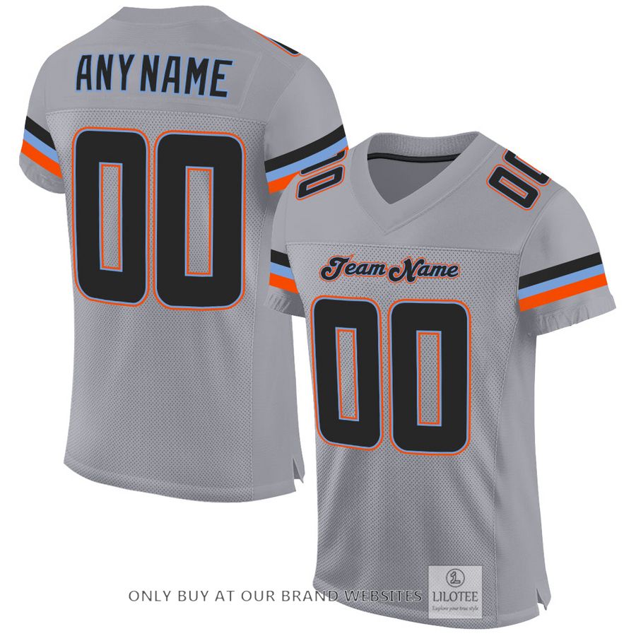 Personalized Light Gray Black-Powder Blue Football Jersey - LIMITED EDITION 17