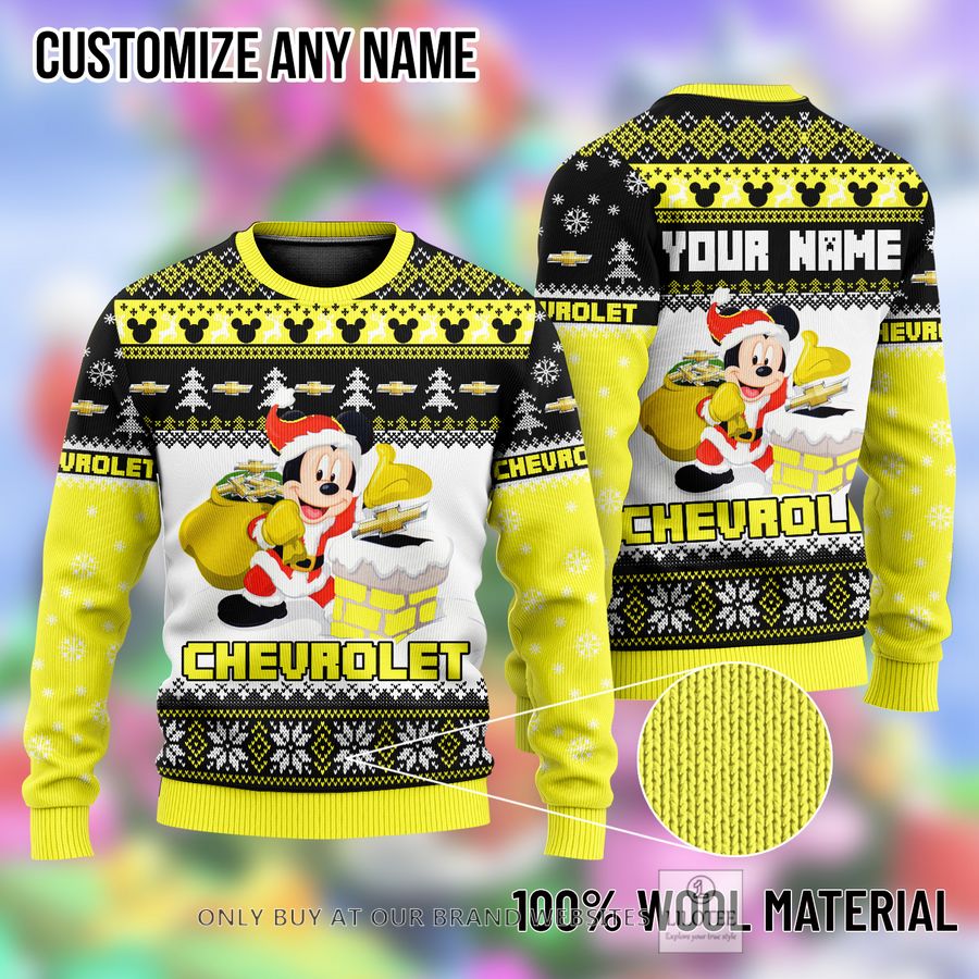 Personalized Mickey Mouse Chevrolet Ugly Christmas Sweater - LIMITED EDITION 9