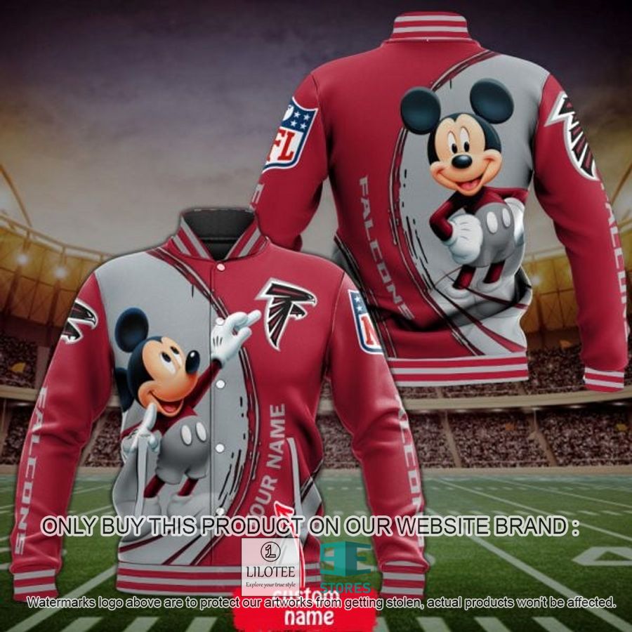 Personalized Mickey Mouse NFL Atlanta Falcons Baseball Jacket - LIMITED EDITION 3