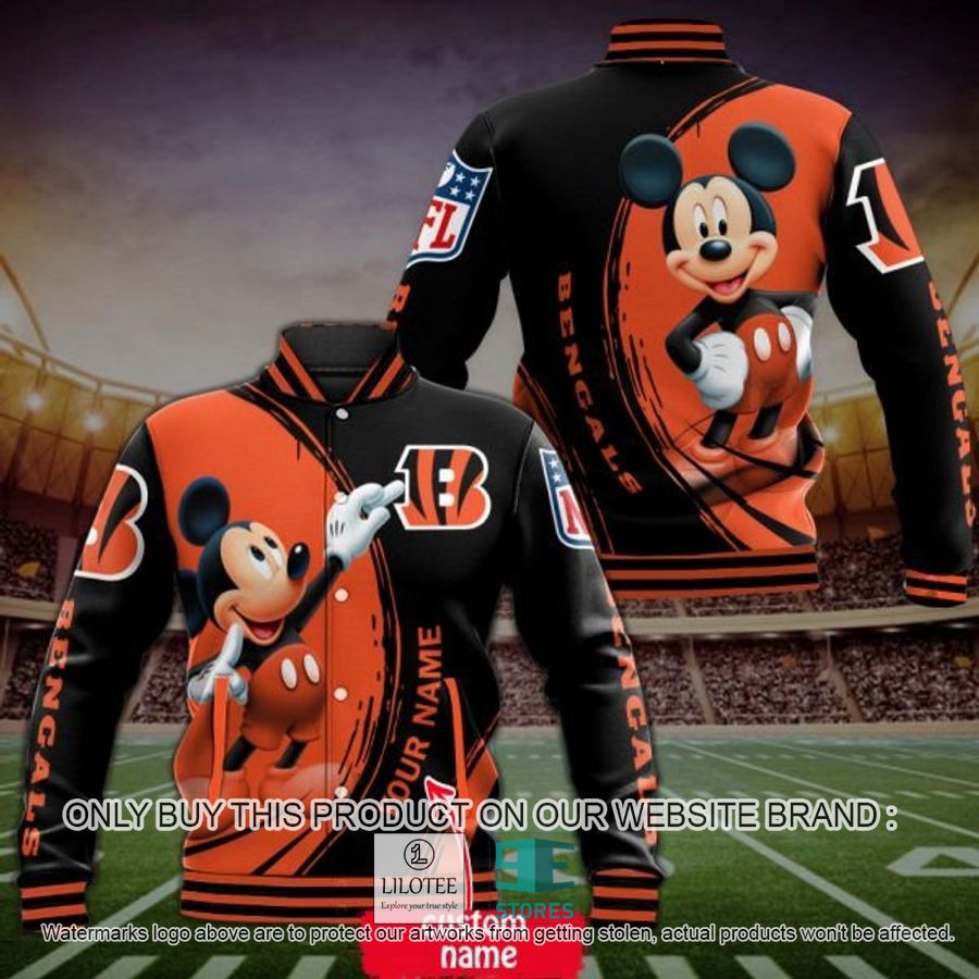 Personalized Mickey Mouse NFL Cincinnati Bengals Baseball Jacket - LIMITED EDITION 2