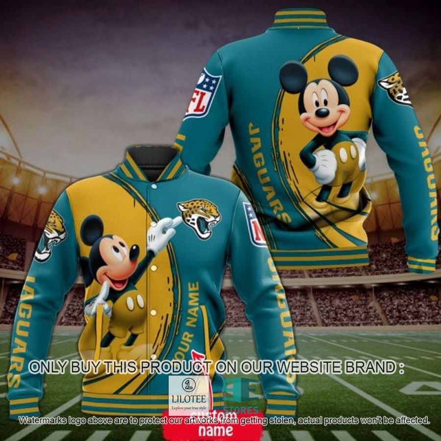 Personalized Mickey Mouse NFL Jacksonville Jaguars Baseball Jacket - LIMITED EDITION 2