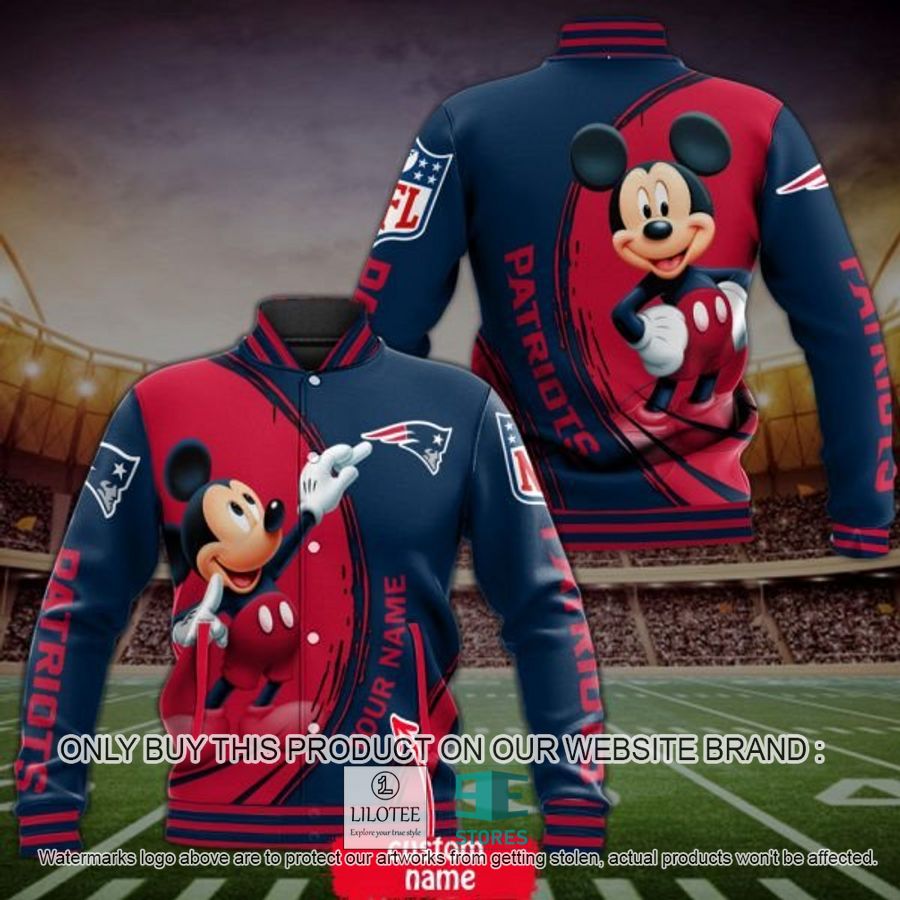 Personalized Mickey Mouse NFL New England Patriots Baseball Jacket - LIMITED EDITION 2