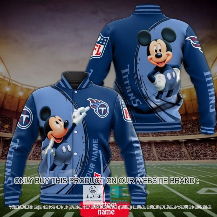 Personalized Mickey Mouse NFL Tennessee Titans Baseball Jacket - LIMITED EDITION 2