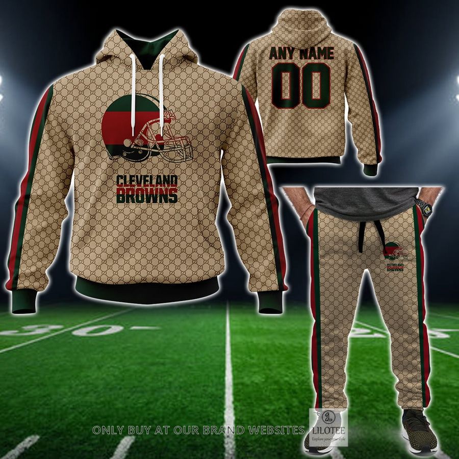 Personalized NFL Cleveland Browns Gucci Hoodie, Long Pant - LIMITED EDITION 12