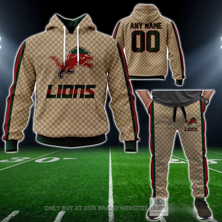 Personalized NFL Detroit Lions Gucci Hoodie, Long Pant - LIMITED EDITION 13