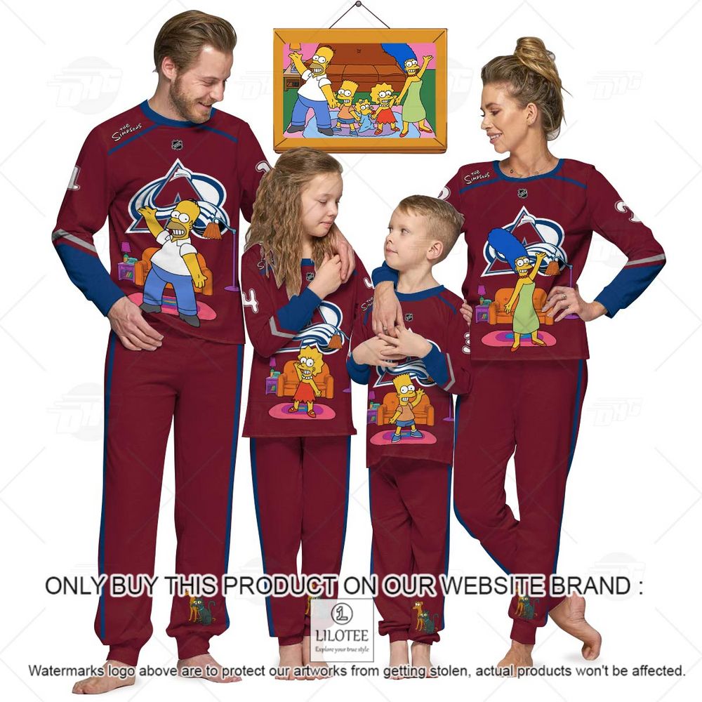 Personalized NHL Colorado Avalanche Jersey The Simpsons Longsleeve Pajamas Set - LIMITED EDITION 12