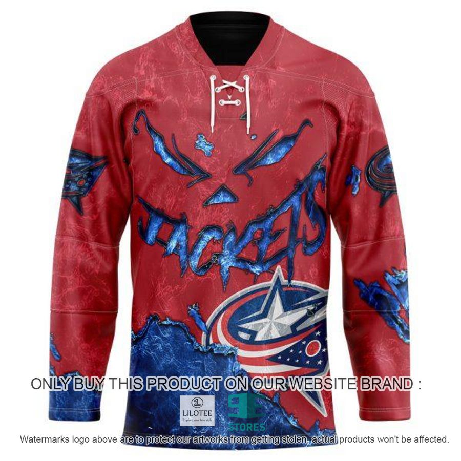 Personalized NHL Columbus Blue Jackets demon face Hockey Jersey 5