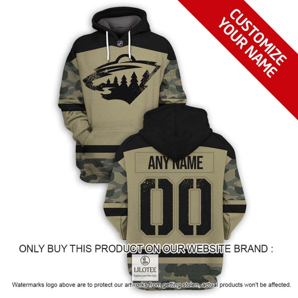 Personalized NHL Minnesota Wild Military Jersey Camo 3D Hoodie, Shirt - LIMITED EDITION 16