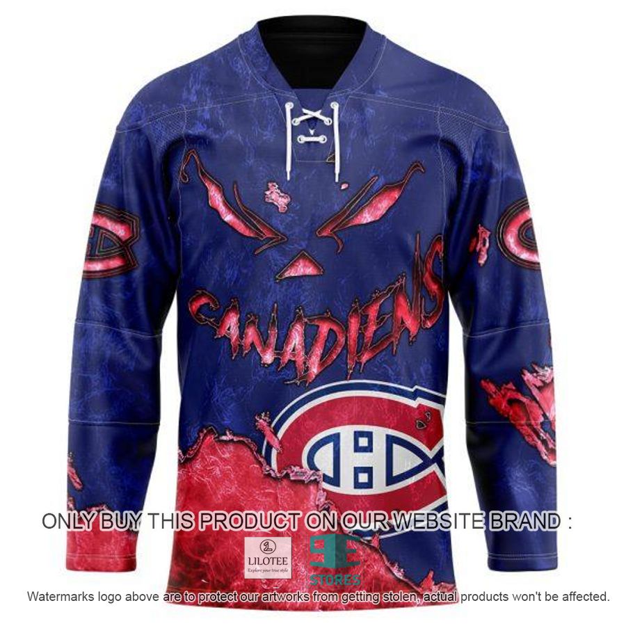 Personalized NHL Montreal Canadiens Demon Face Hockey Jersey 4