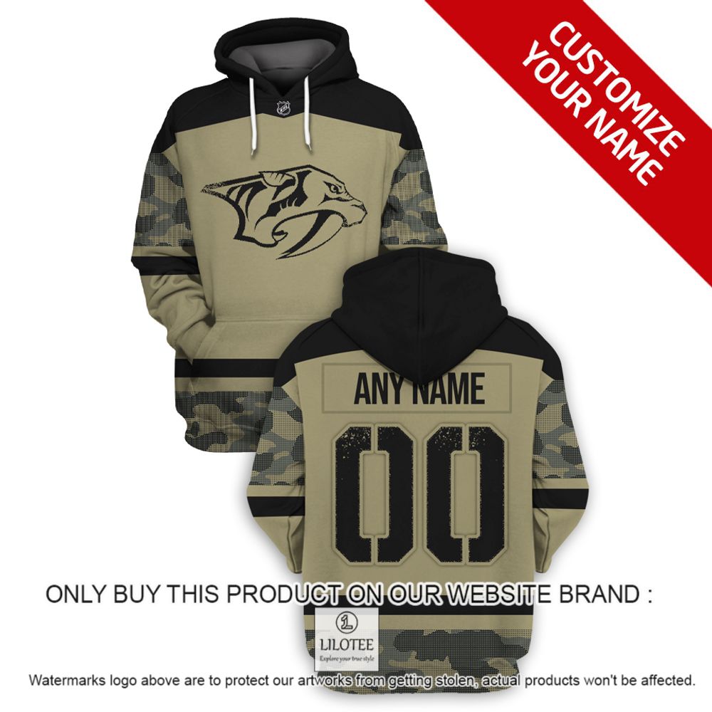 Personalized NHL Nashville Predators Military Jersey Camo 3D Hoodie, Shirt - LIMITED EDITION 16