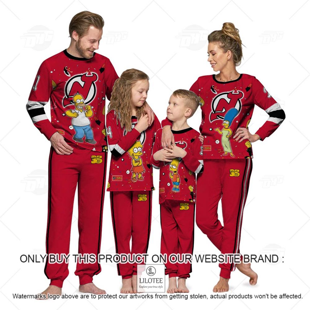 Personalized NHL New Jersey Devils Jersey The Simpsons Longsleeve Pajamas Set - LIMITED EDITION 12