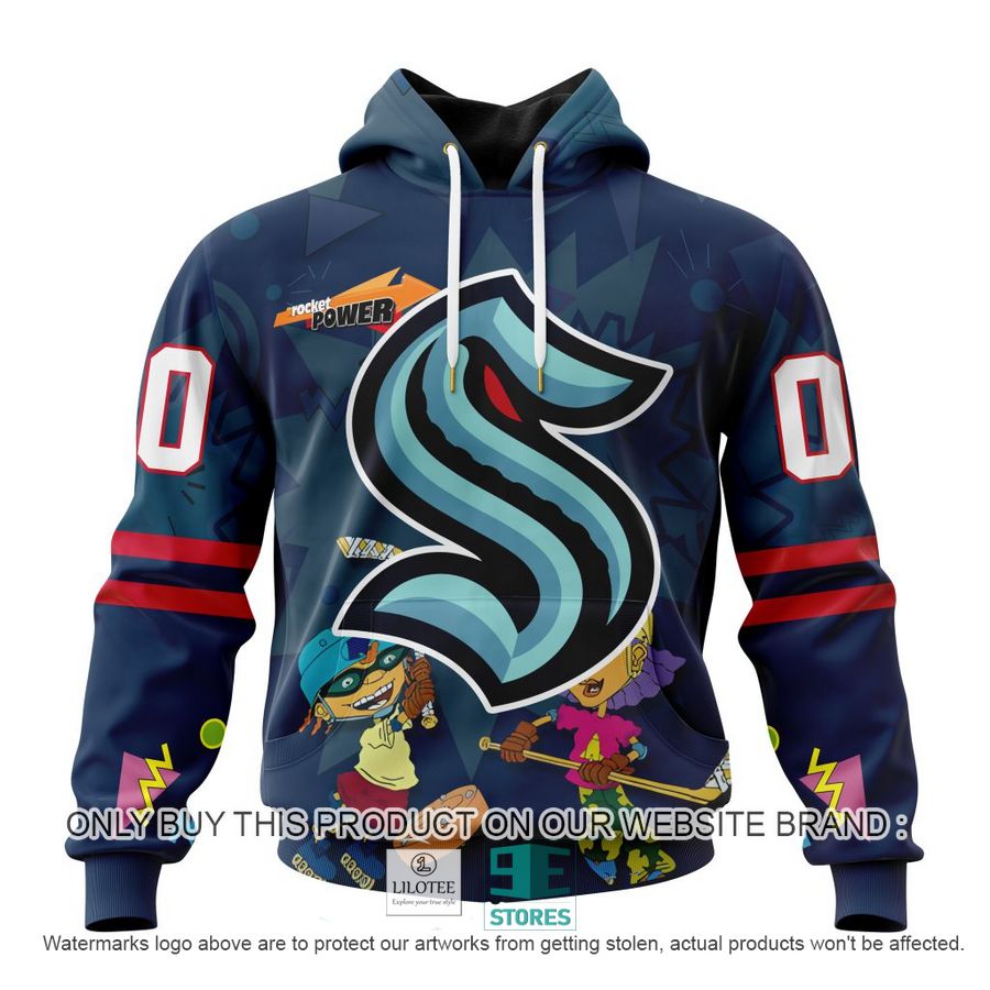 Personalized NHL Seattle Kraken Rocket Power 3D Full Printed Hoodie, Shirt 19