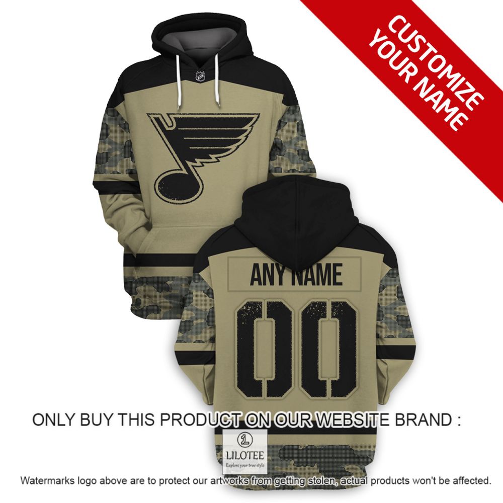 Personalized NHL St. Louis Blues Military Jersey Camo 3D Hoodie, Shirt - LIMITED EDITION 17