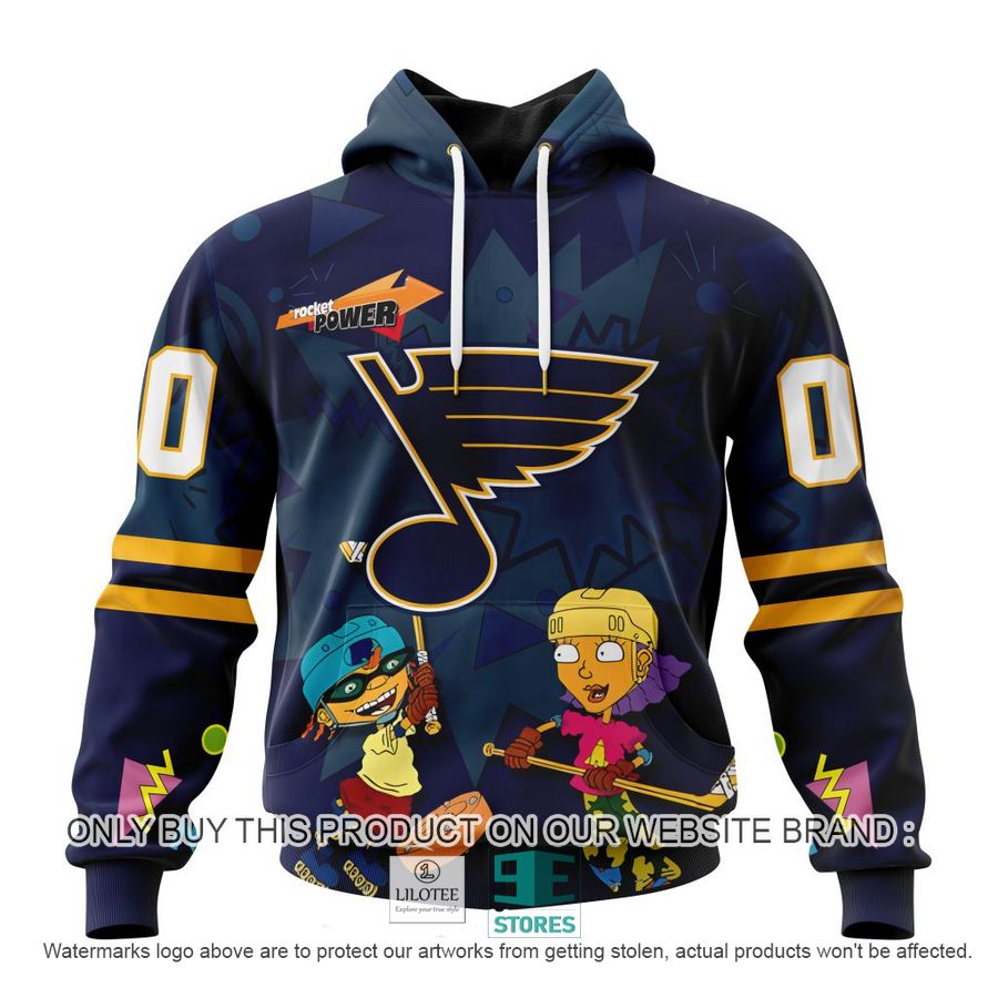Personalized NHL St. Louis Blues Rocket Power 3D Full Printed Hoodie, Shirt 19