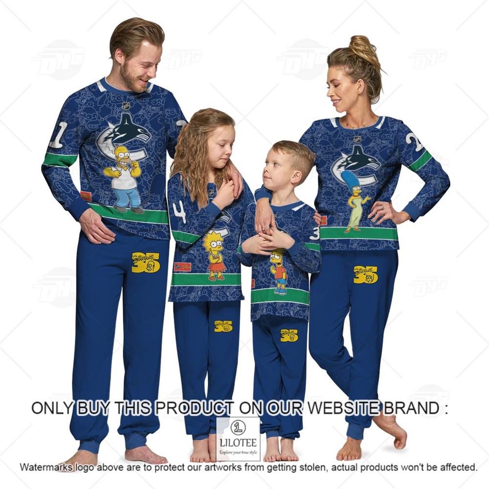 Personalized NHL Vancouver Canucks Jersey The Simpsons Longsleeve Pajamas Set - LIMITED EDITION 12