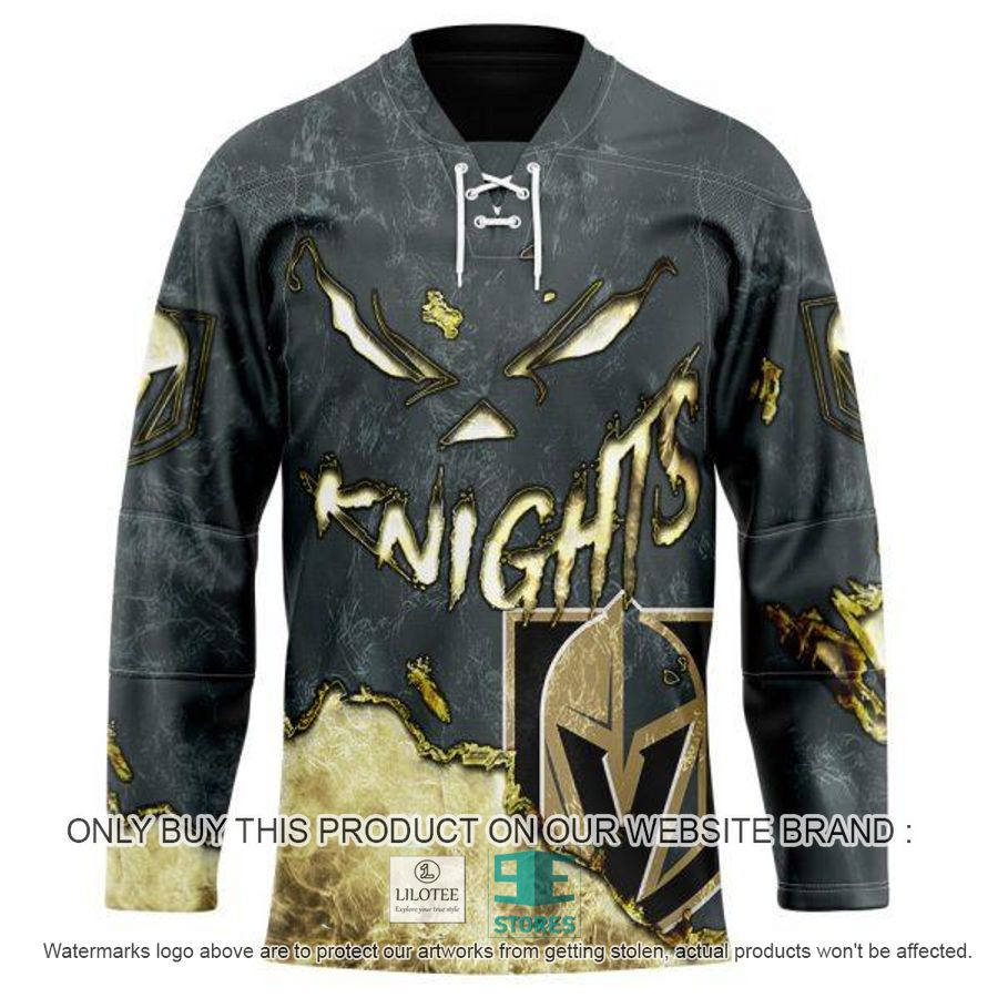 Personalized NHL Vegas Golden Knights demon face Hockey Jersey 4