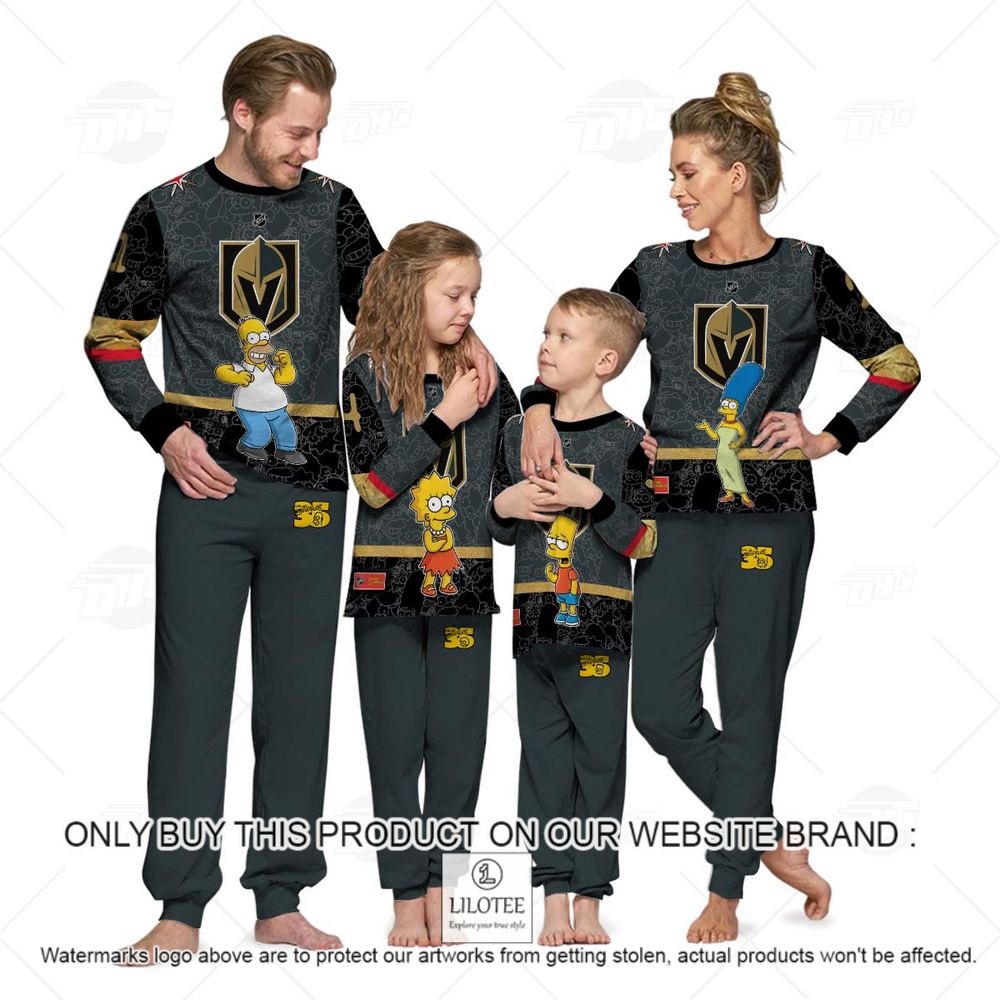 Personalized NHL Vegas Golden Knights Jersey The Simpsons Longsleeve Pajamas Set - LIMITED EDITION 13