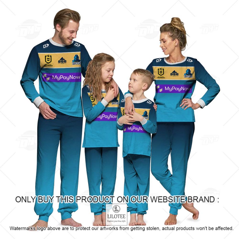 Personalized NRL Gold Coast Titans Longsleeve Pajamas Set - LIMITED EDITION 8