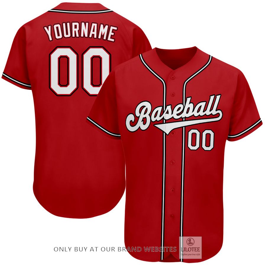Personalized Red White Black Baseball Jersey - LIMITED EDITION 6