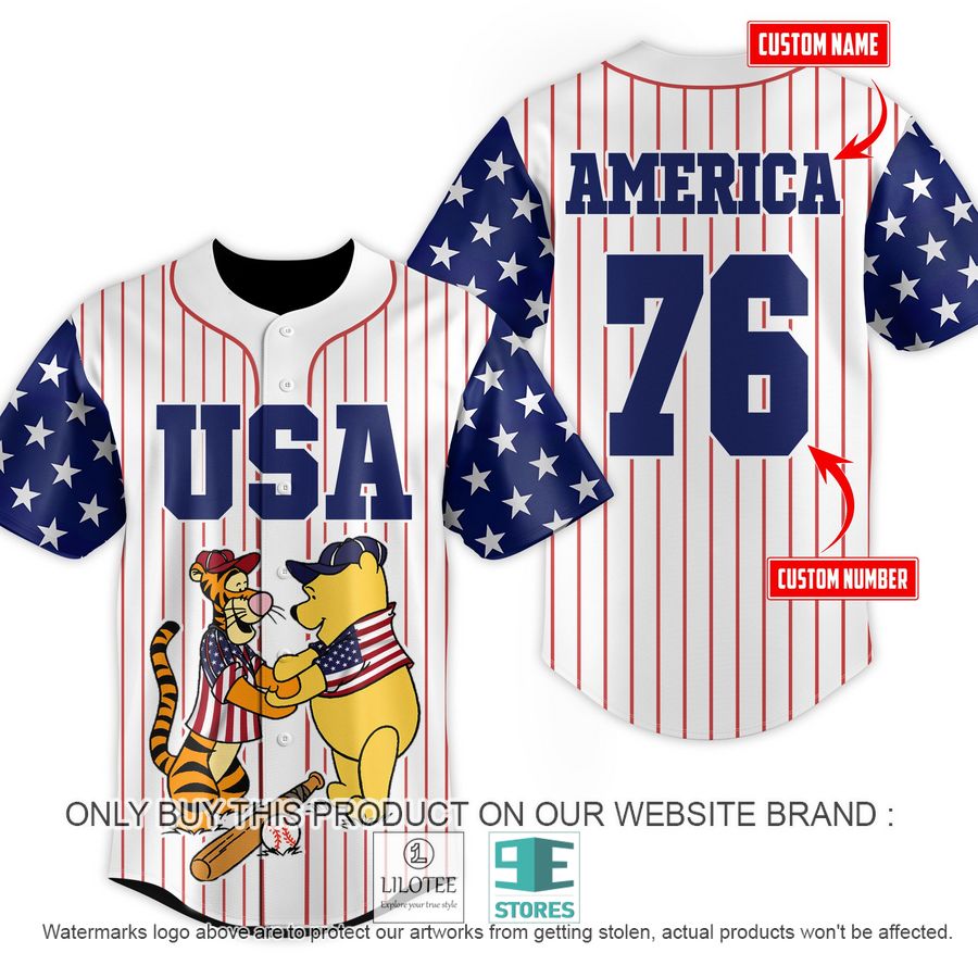 Personalized USA Winnie The Pooh Tigger striped Baseball Jersey - LIMITED EDITION 6