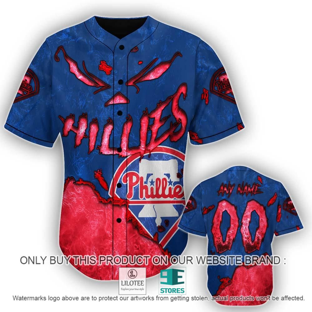 Philadelphia Phillies Blood Personalized Baseball Jersey - LIMITED EDITION 10
