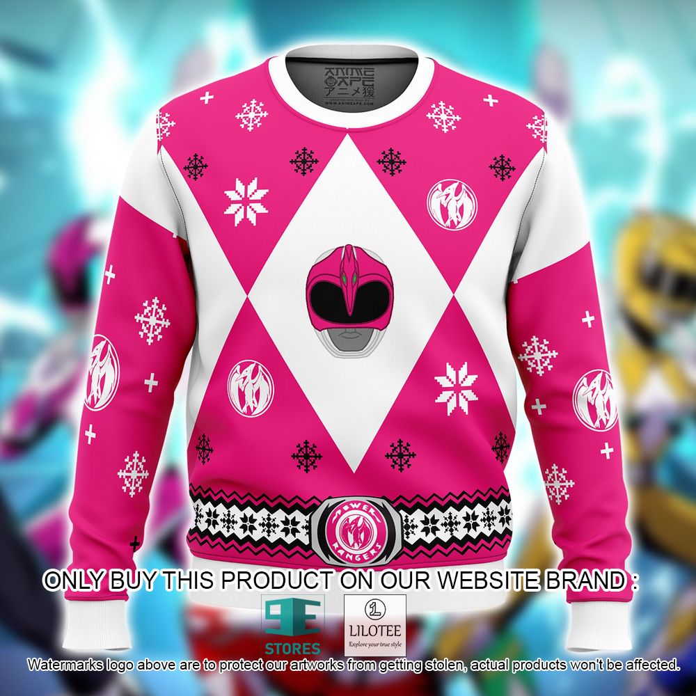 Pink Mighty Morphin Power Ranger Christmas Ugly Sweater - LIMITED EDITION 11