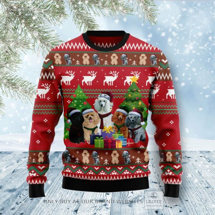 Poodle Family Snow Ugly Christmas Sweatshirt 18