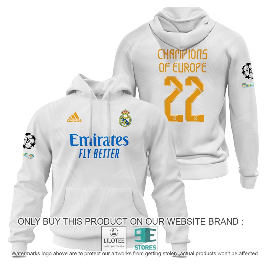 Real Madrid FC Champions Of Europe 22 white Shirt, Hoodie - LIMITED EDITION 17