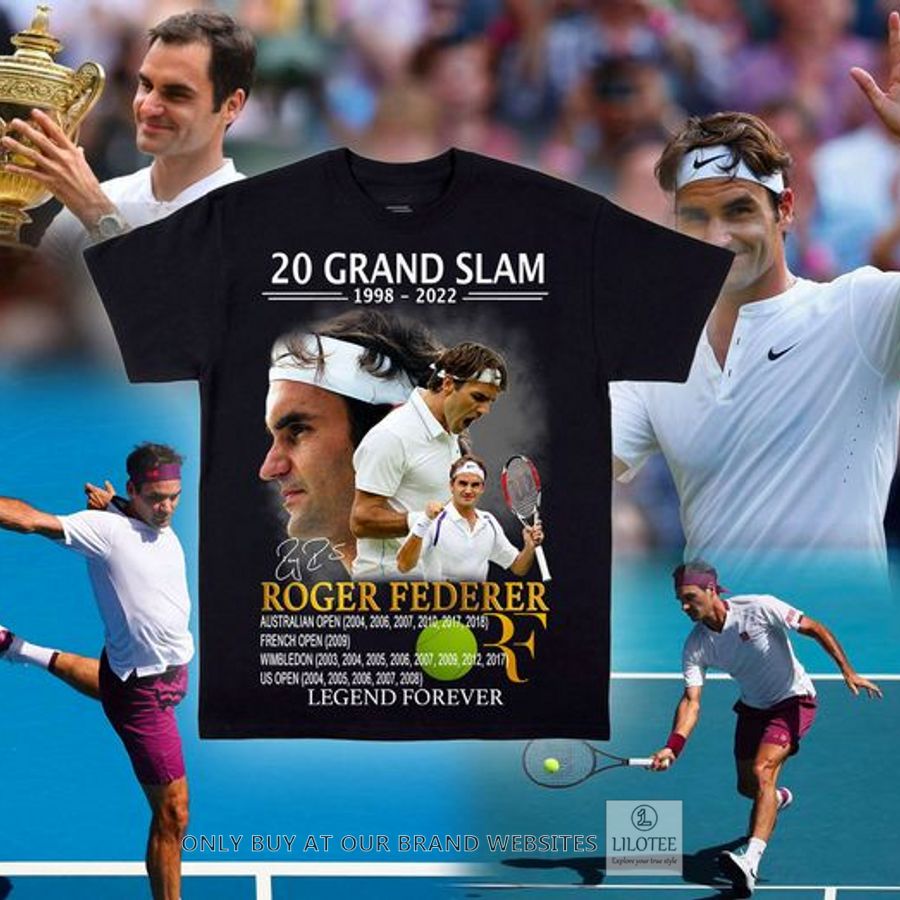 Roger Federer 20 Grand Slam Legend Forever 2D Shirt, Hoodie 9