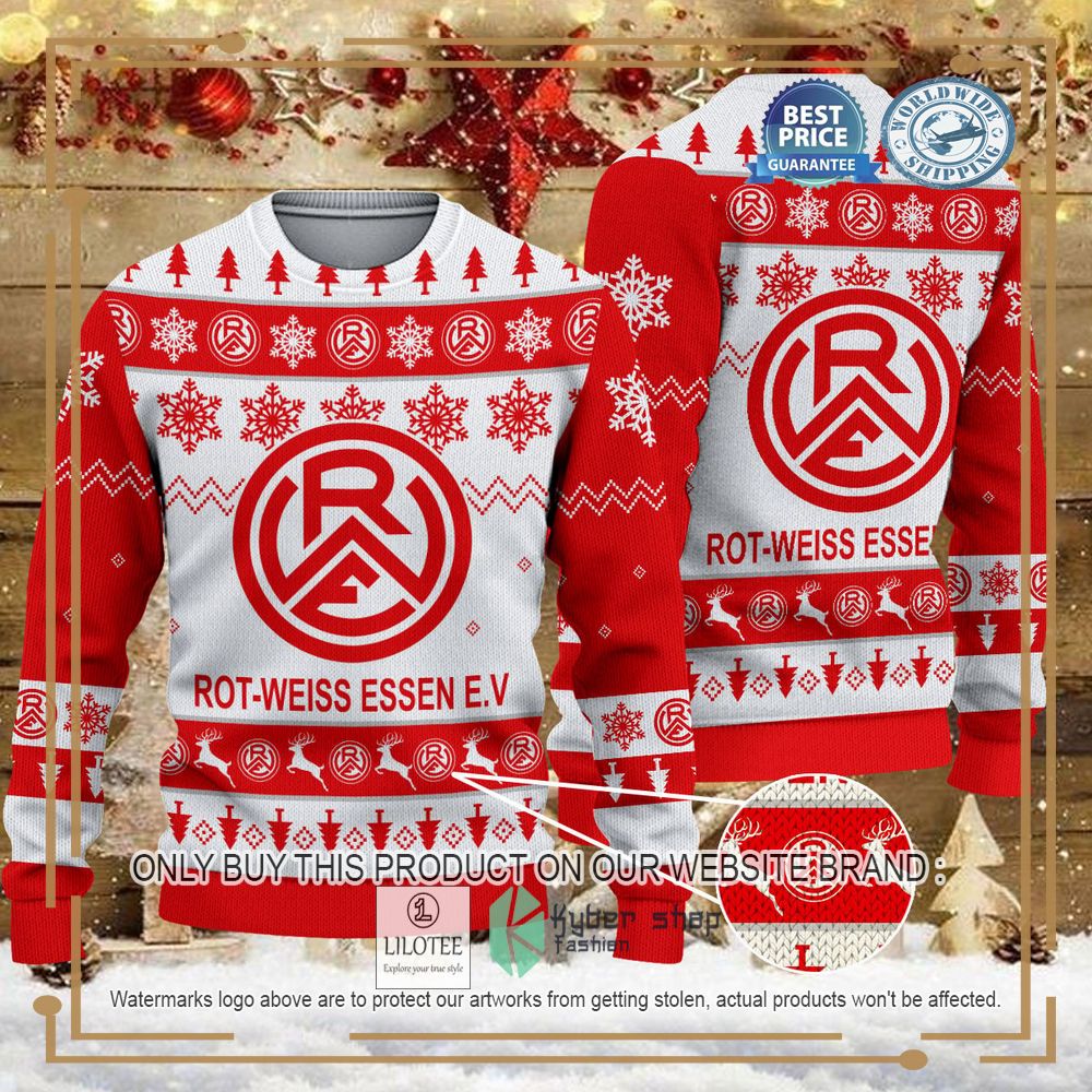 Rot-Weiss Essen e.V white red Ugly Christmas Sweater - LIMITED EDITION 7
