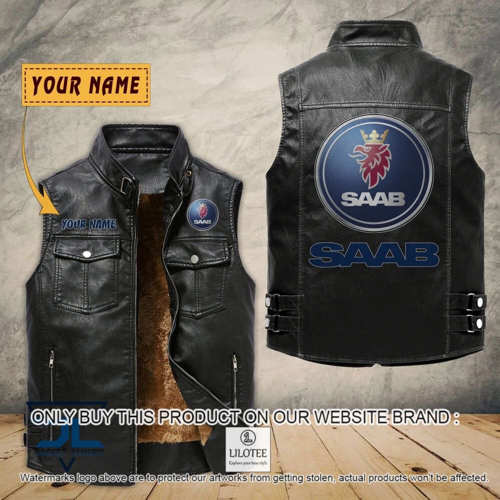 Saab Automobile Custom Name Sleeveless Velet Vest Jacket - LIMITED EDITION 7
