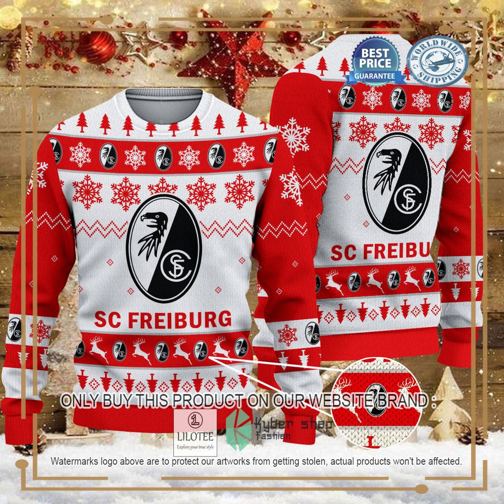 SC Freiburg II white red Ugly Christmas Sweater - LIMITED EDITION 6