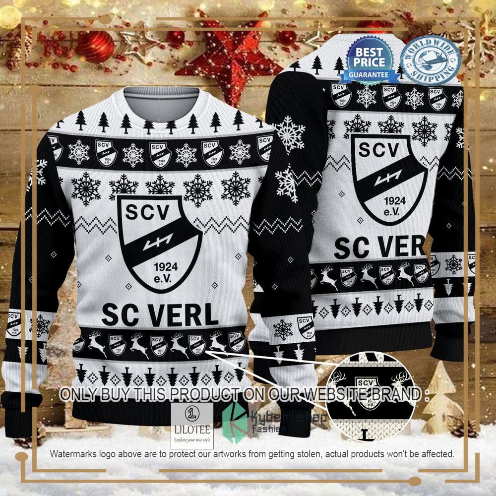 SC Verl white black Ugly Christmas Sweater - LIMITED EDITION 6