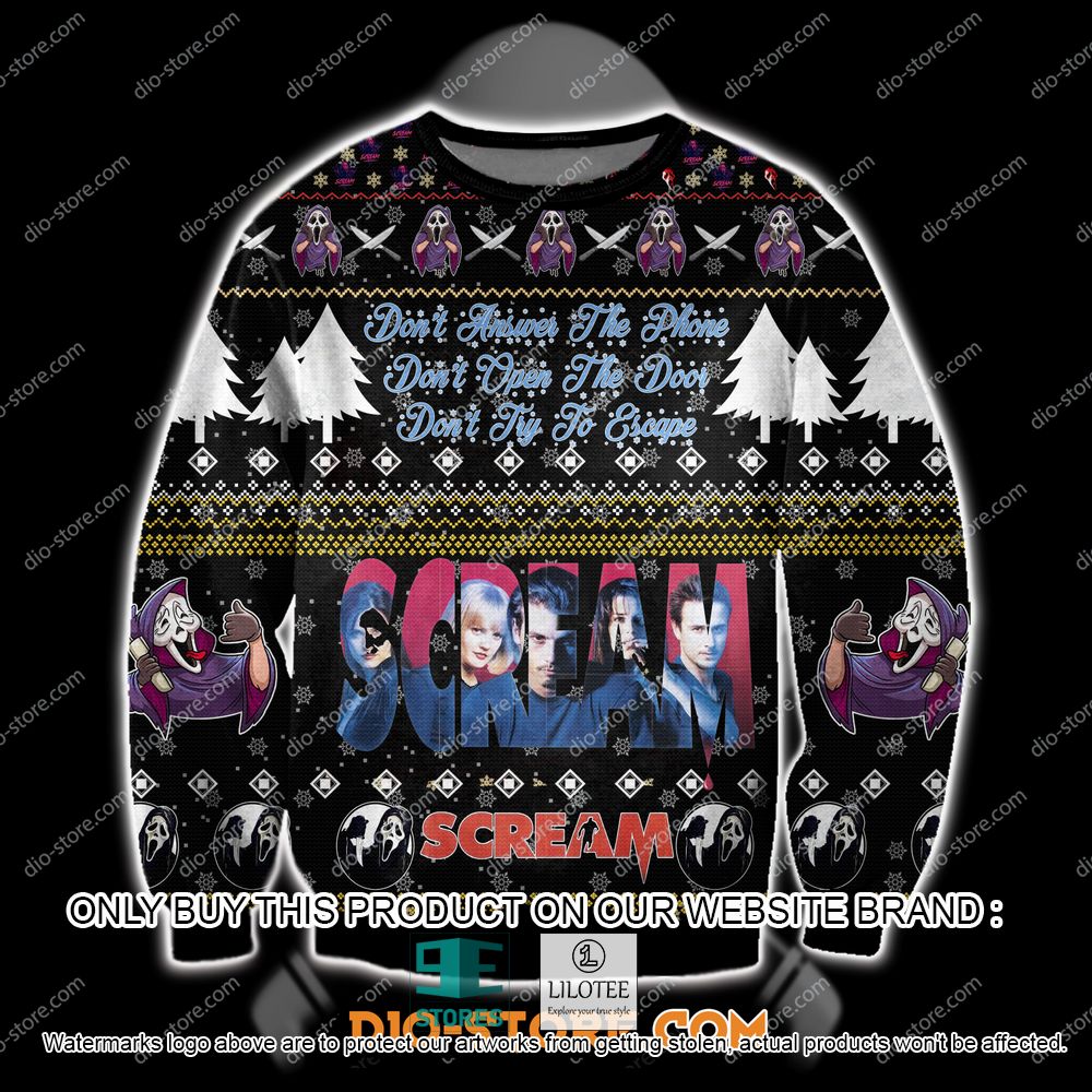 Scream 1996 Don't Answer the Phone Ugly Christmas Sweater - LIMITED EDITION 10