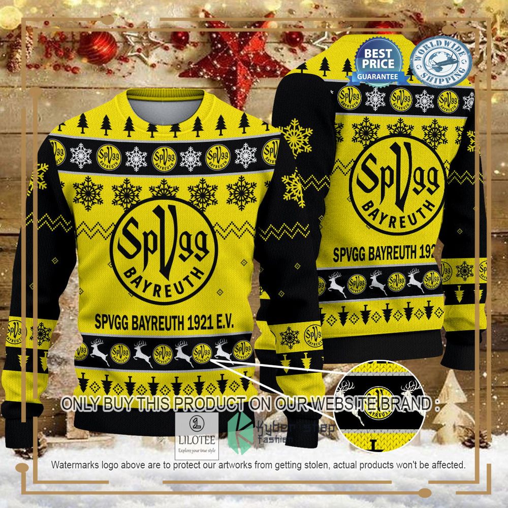 SpVgg Bayreuth 1921 e.V. yellow black Ugly Christmas Sweater - LIMITED EDITION 6