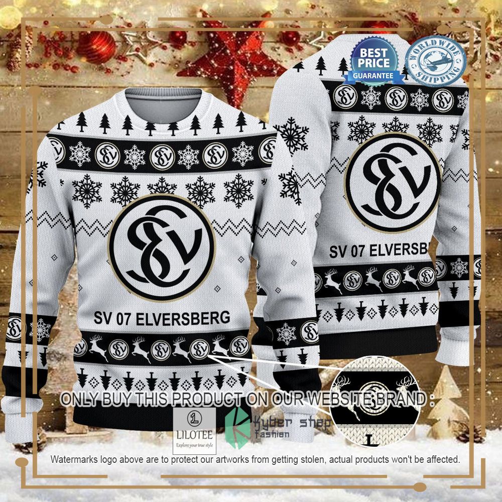 SV 07 Elversberg white black Ugly Christmas Sweater - LIMITED EDITION 6